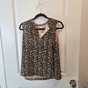 NWT J Crew Factory Leopard Print Sleeveless Blouse